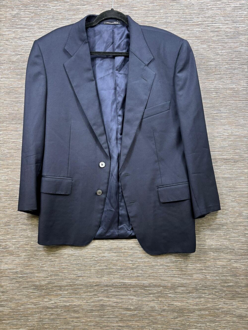 Corneliani Blazer Mens 50 Blue Virgin Wool Suit Jacket Made In Italy Two Button